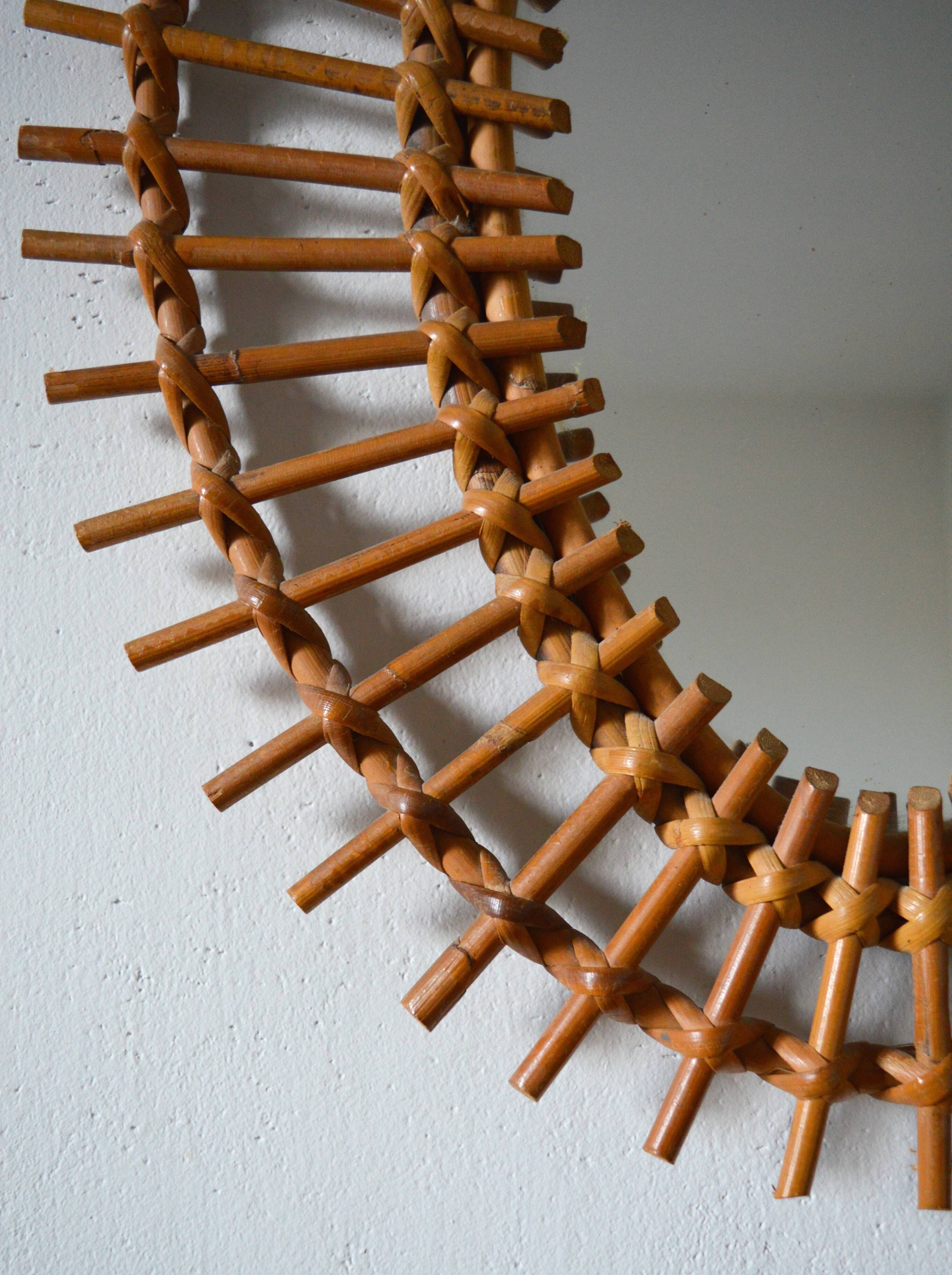 rattan mirror 42x60cm