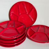 Six ceramic plates with vintage compartments