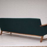 1970s, Danish 4-seater sofa, furniture wool, solid oak wood.