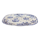 Rectangular serving dish with blue Moustiers decor
