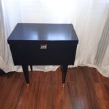 Vintage bedside table, black
