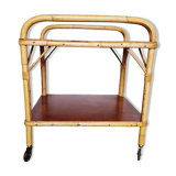 Bamboo trolley on casters