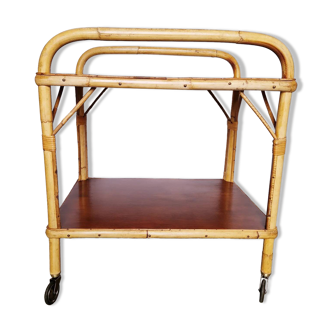 Bamboo trolley on casters