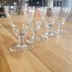 4 verres à pied Art Déco en verre gravé