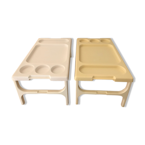 Duo de plateaux en plastique 1970