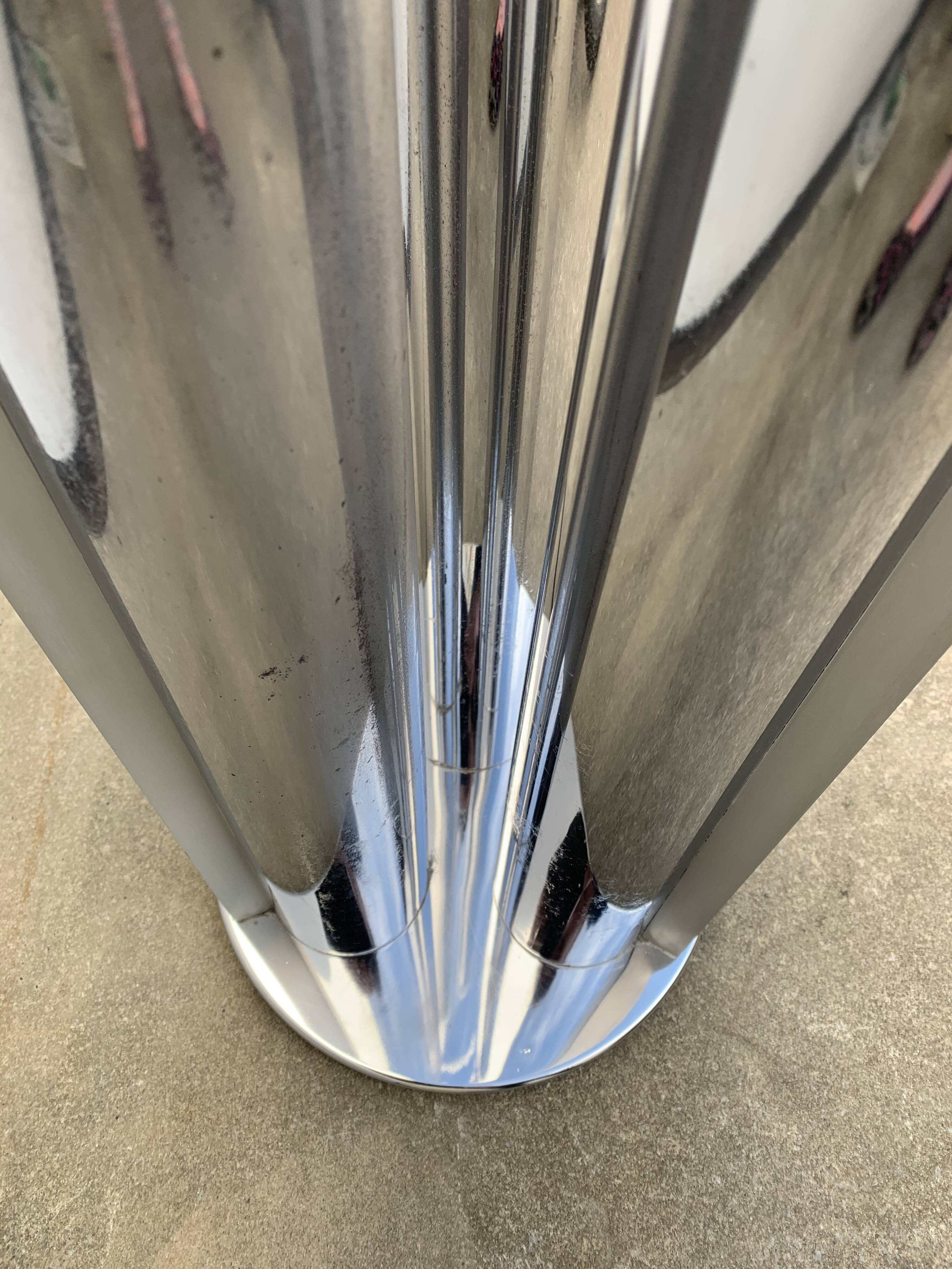 Floor lamp in chrome and glass, 1970
