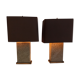 Imposing pair of lamps in Burgundy stone and brass art deco period
