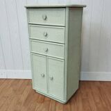 Vintage rattan and solid wood ragpicker