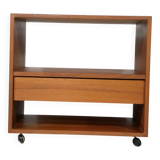 Teak Rolling Cabinet 1960s Chest of Drawers
