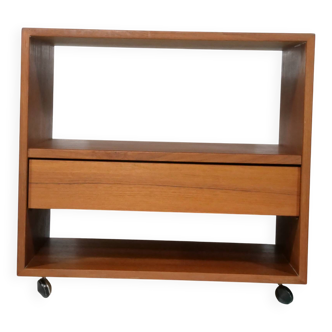 Teak Rolling Cabinet 1960s Chest of Drawers