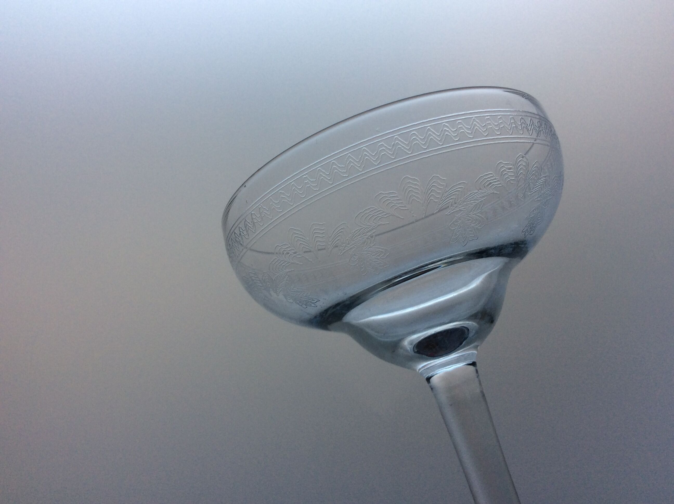 6 old champagne glasses