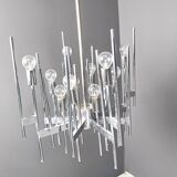 Vintage Sciolari chrome chandelier, 1970s
