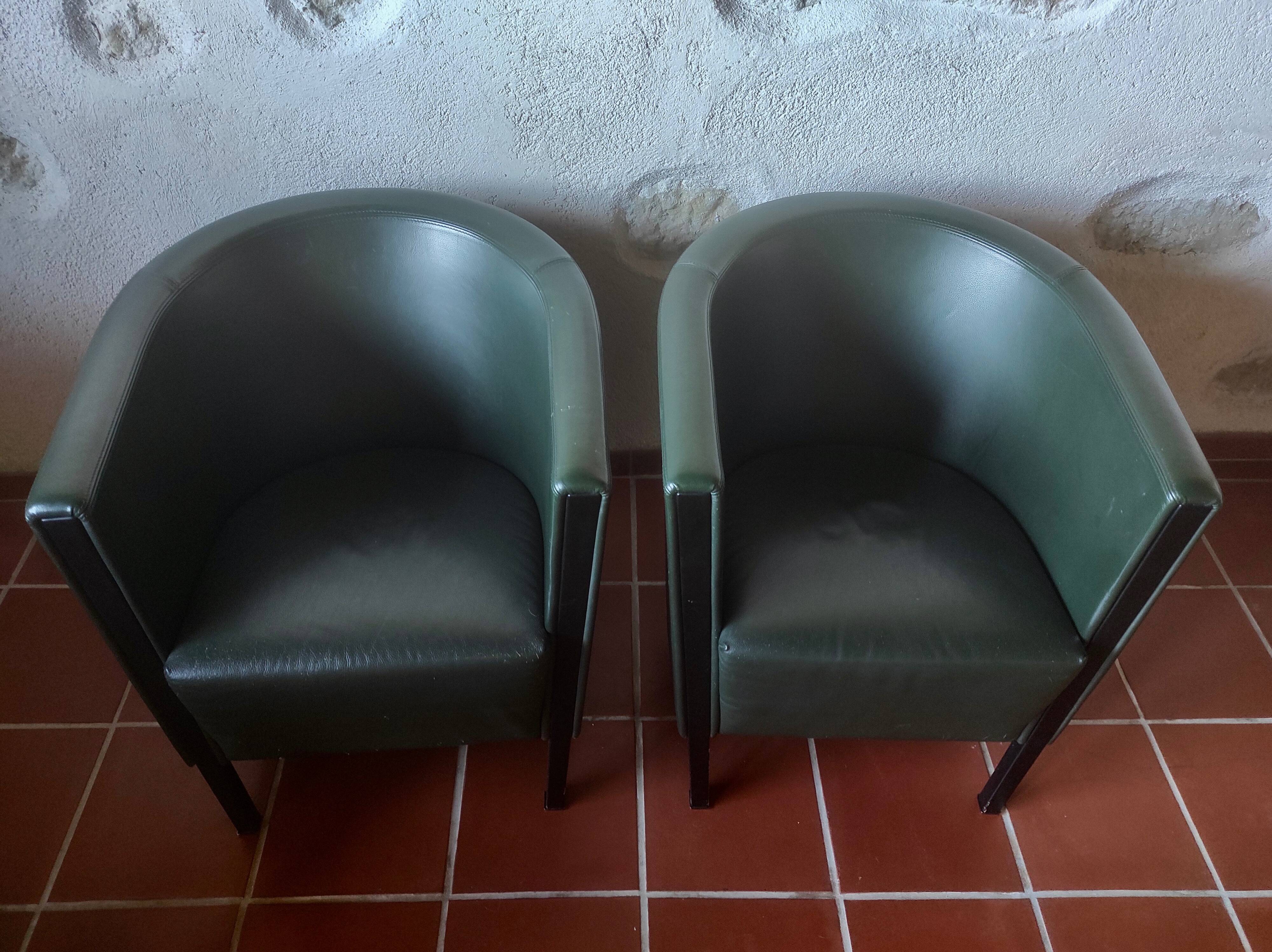 Pair of leather armchairs, Moroso - Italy, designer Antonio Citterio 1988
