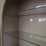 Showcases in lacquered wood, glass and brass  1970s, set of 4