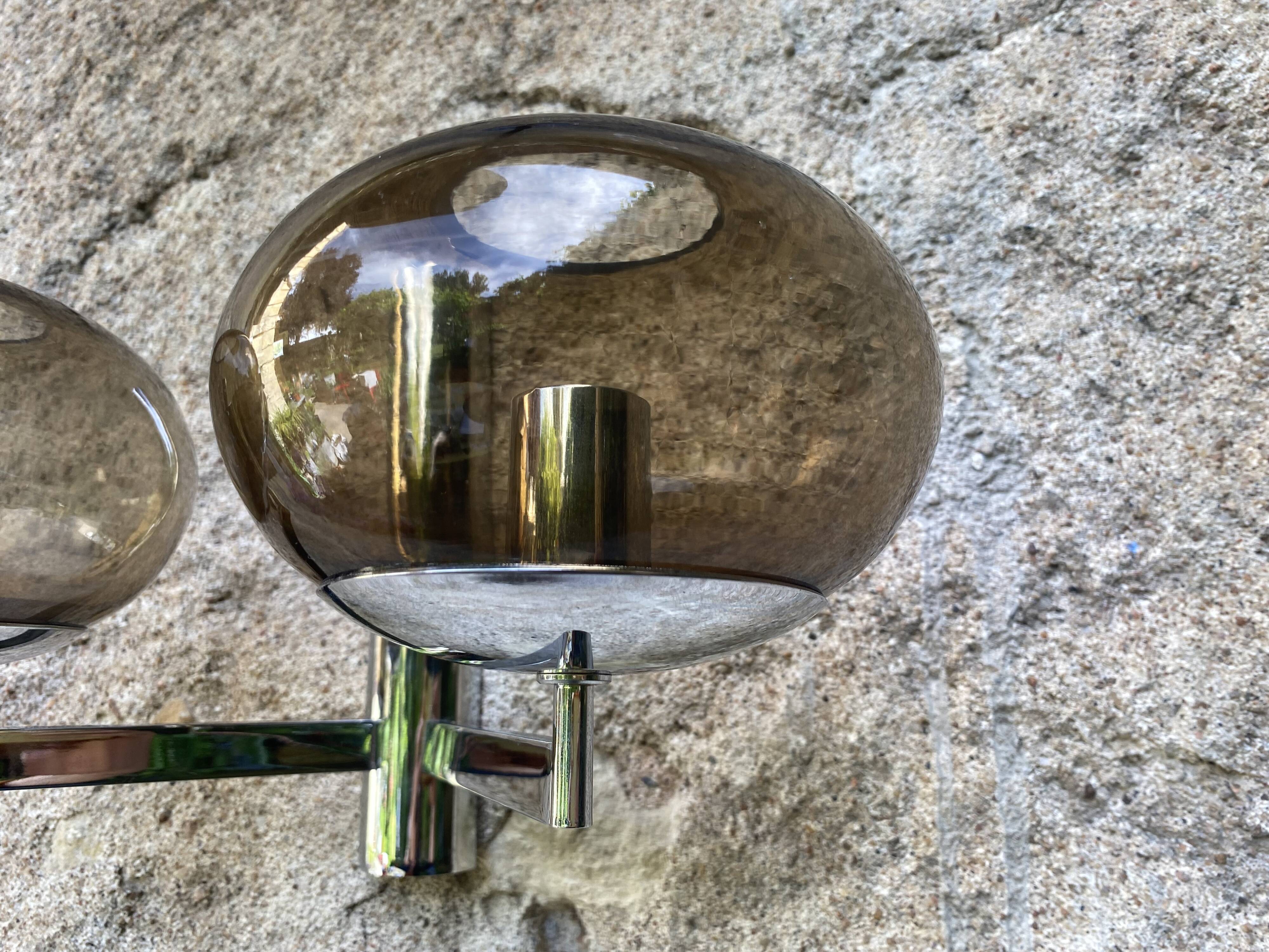 Pair of Amilux space age wall lights, 1970s