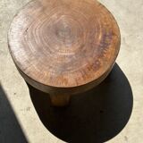 Quadripod coffee table in solid wood monoxyl natural color (dark)