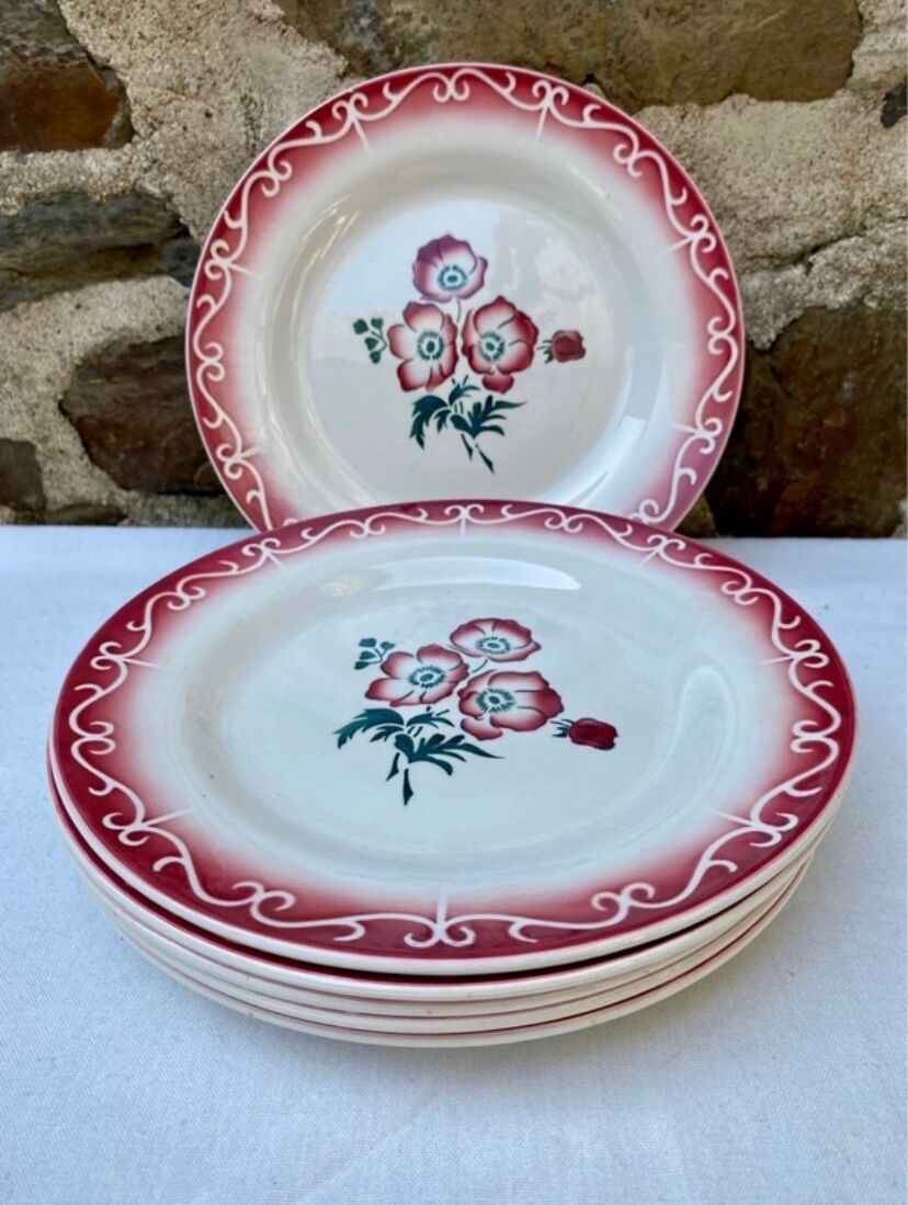 Assiettes plates Digoin Sarreguemines