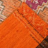 Pink & Orange Oriental Pattern Turkish Runner Rug, 90x306Cm