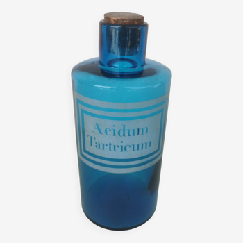 Flacon apothicaire bleu ancien