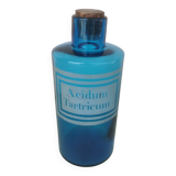 Flacon apothicaire bleu ancien