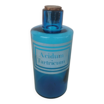 Flacon apothicaire bleu ancien