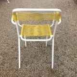 Set of 4 garden armchairs in metal and scoubidou wire