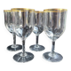 4 Daum water glasses with gold putoises