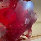 Red Murano glass vase from the 70s