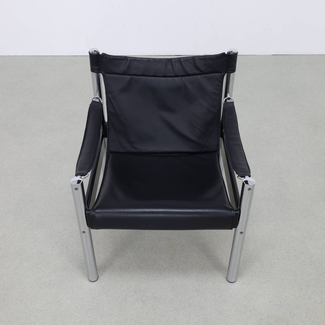 Lounge Chair in Leather and Chrome by Johanson Design Sweden, 1970s
