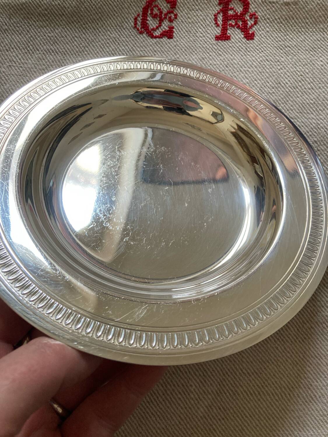 Christofle silver metal carafe tray