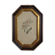 Old octagonal frame lithograph flower plant