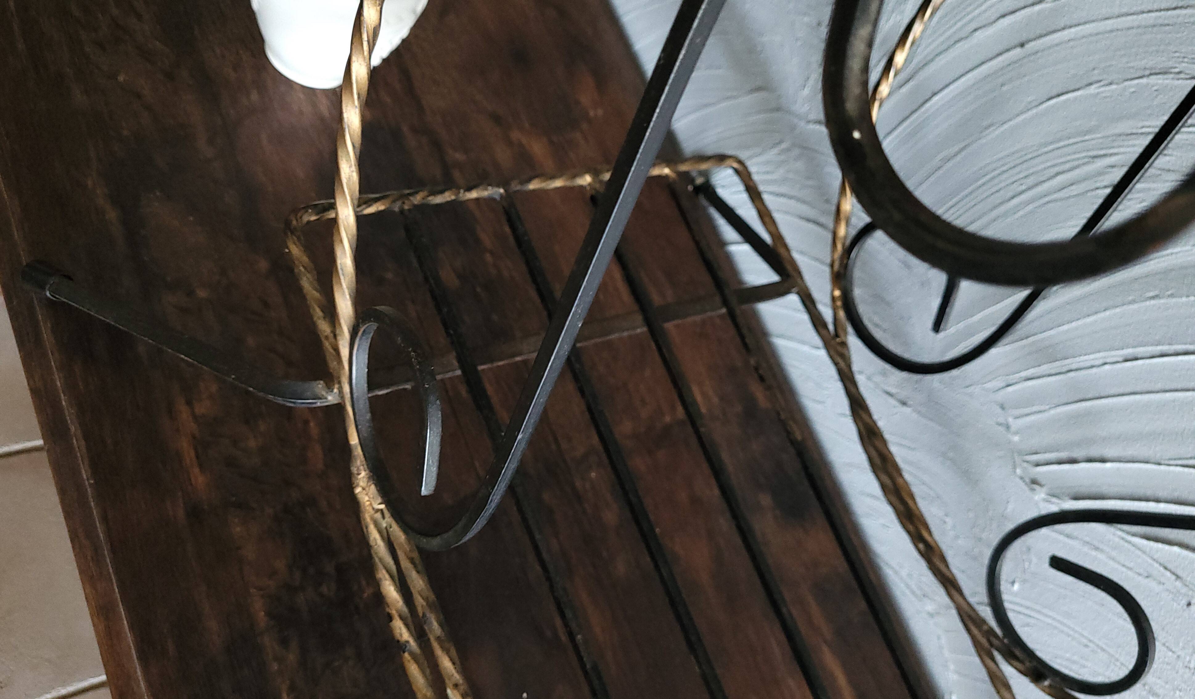 Antique vintage wrought iron side table