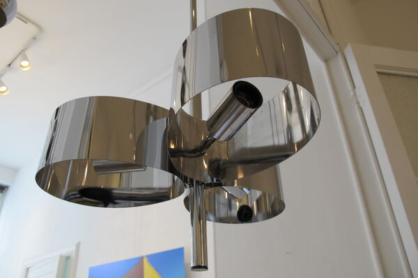 Lustre Trefle en Inox - 1970