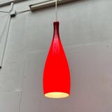 Glass pendant lamp of the mid-century Danish model by Jacob E. Bang for Fog & Mørup and Holmegaard, 1960s.