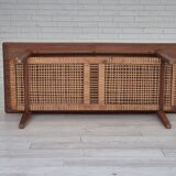 1970s, Scandinavian coffee table, original condition, teak wood, rattan.