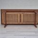 1970s, Scandinavian coffee table, original condition, teak wood, rattan.