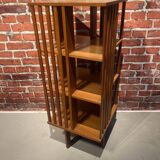 Teak rotating bookcase