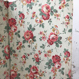 Paravent 4 pans en tissu ancien