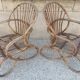 Paire de fauteuils oeufs en rotin vintage des années 60