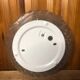 Old molded glass ceiling light + vintage white metal support