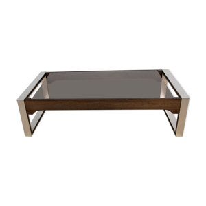 Table basse en aluminium et palissandre