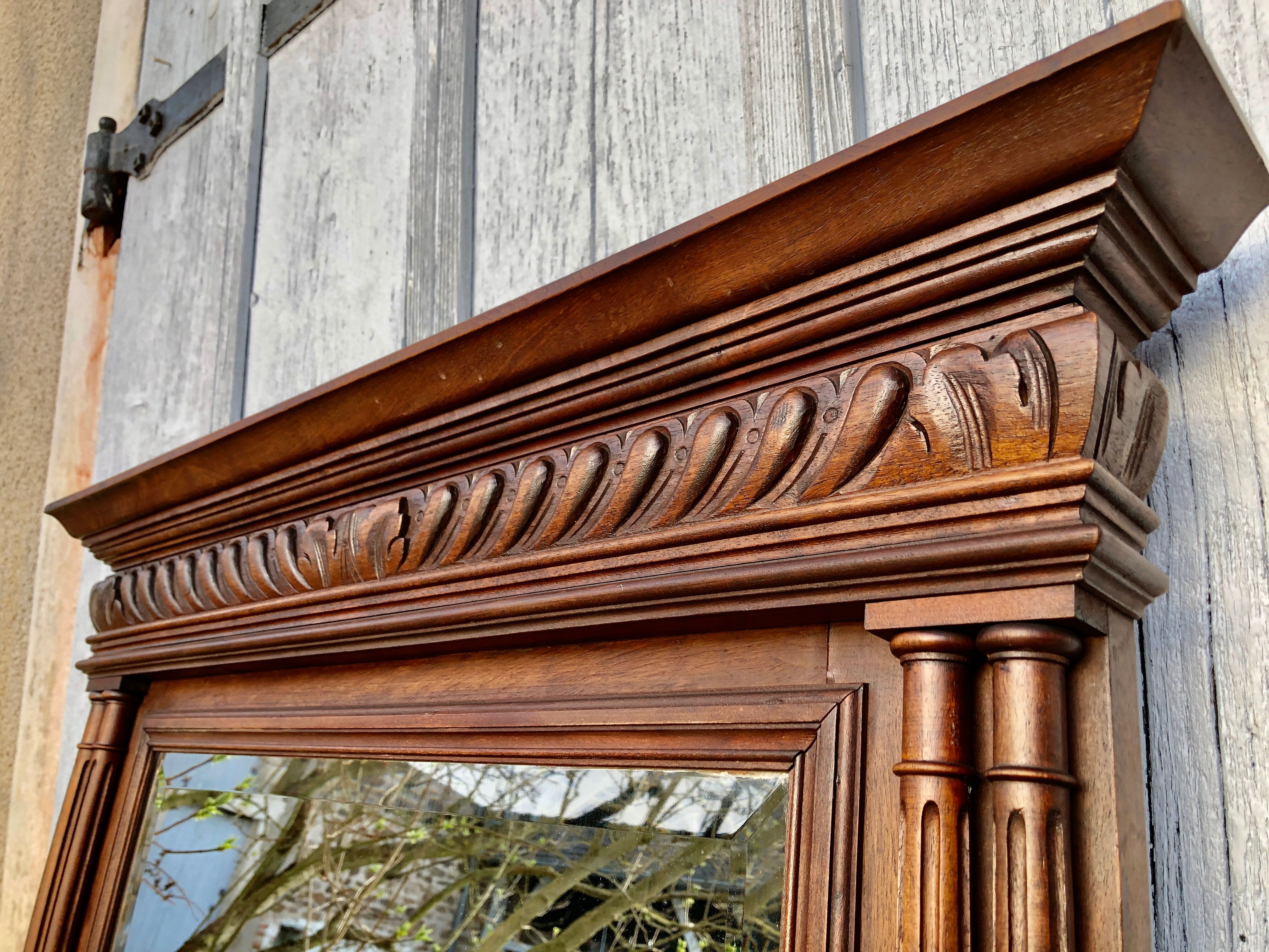 Rectangular mirror, wooden trumeau 120x139