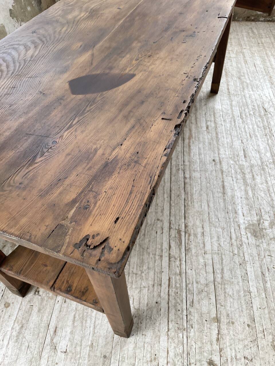 Drapery console table in pine