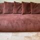 Terracotta corduroy straight sofa