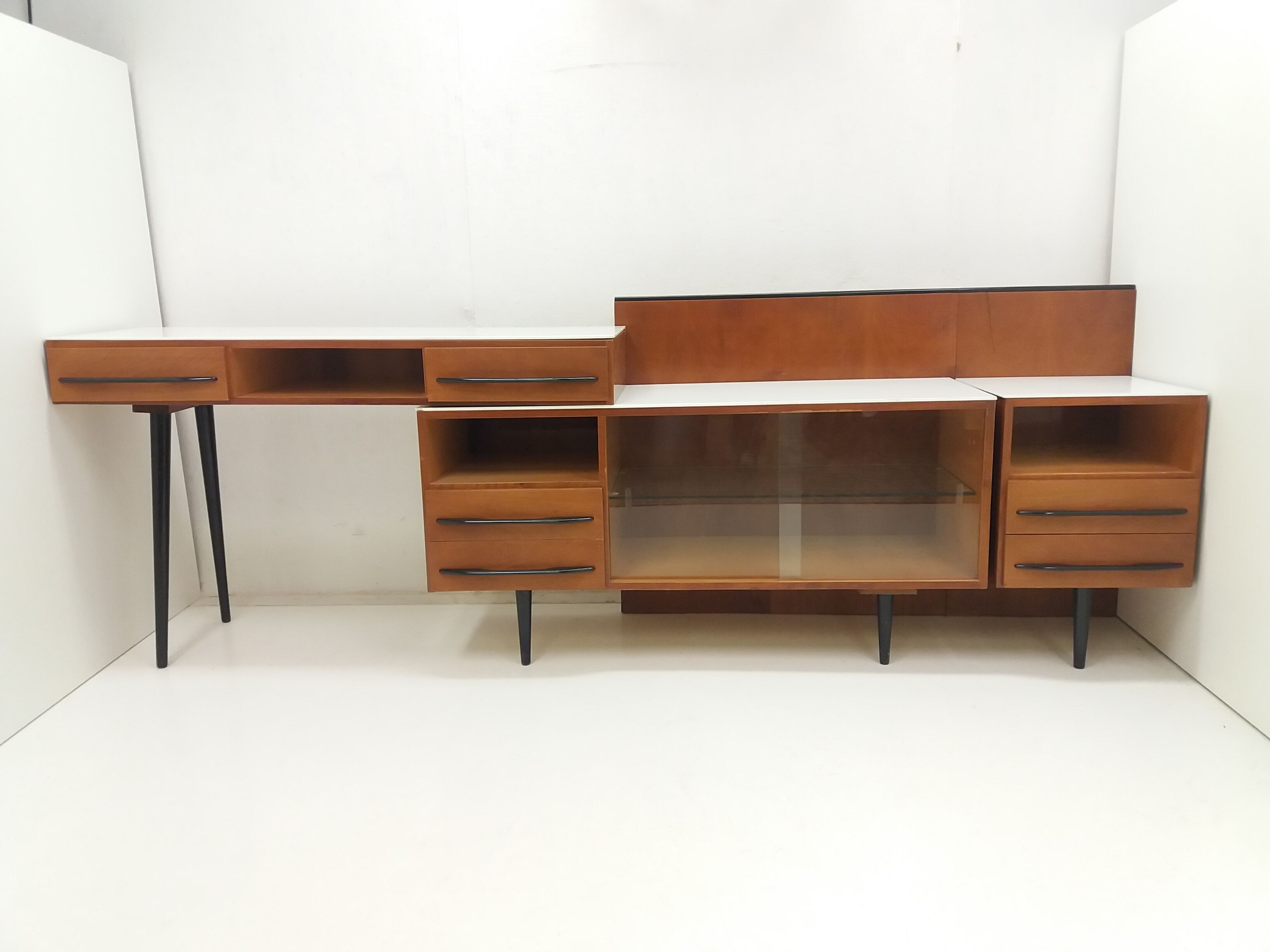 Chest of drawer and writing desk designed by Mojmít Požár, 1960's.