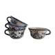 4 tasses à café en porcelaine Paul Gouazé, Martres Tolosane, croix occitane, 1920