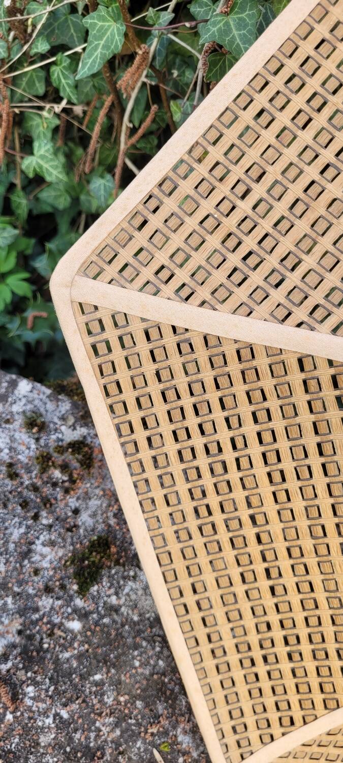 Large Hexagonal Boho Chic Faux Cane Lampshade 1970