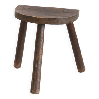 Tabouret tripode en bois massif