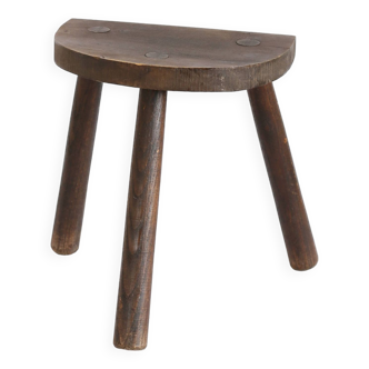 Solid wood tripod stool