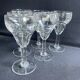 6 old blown and cut bistro glasses
